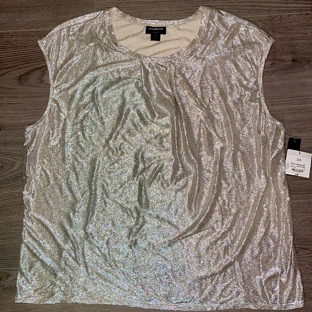 Liz Claiborne Woman Dressy Champaign Blouse 2X